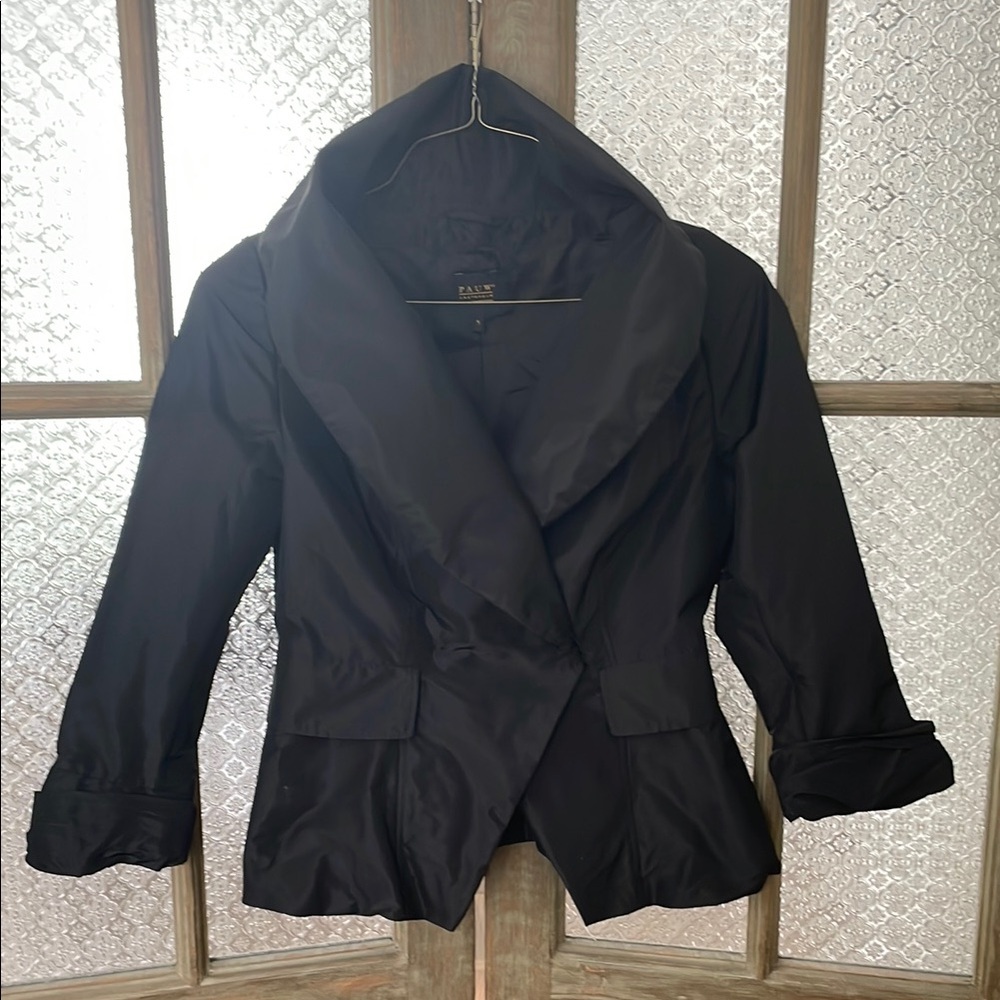 Pauw Women’s Waist Length Black Raincoat - Pauw Size 3 (EU size 40/US size L)